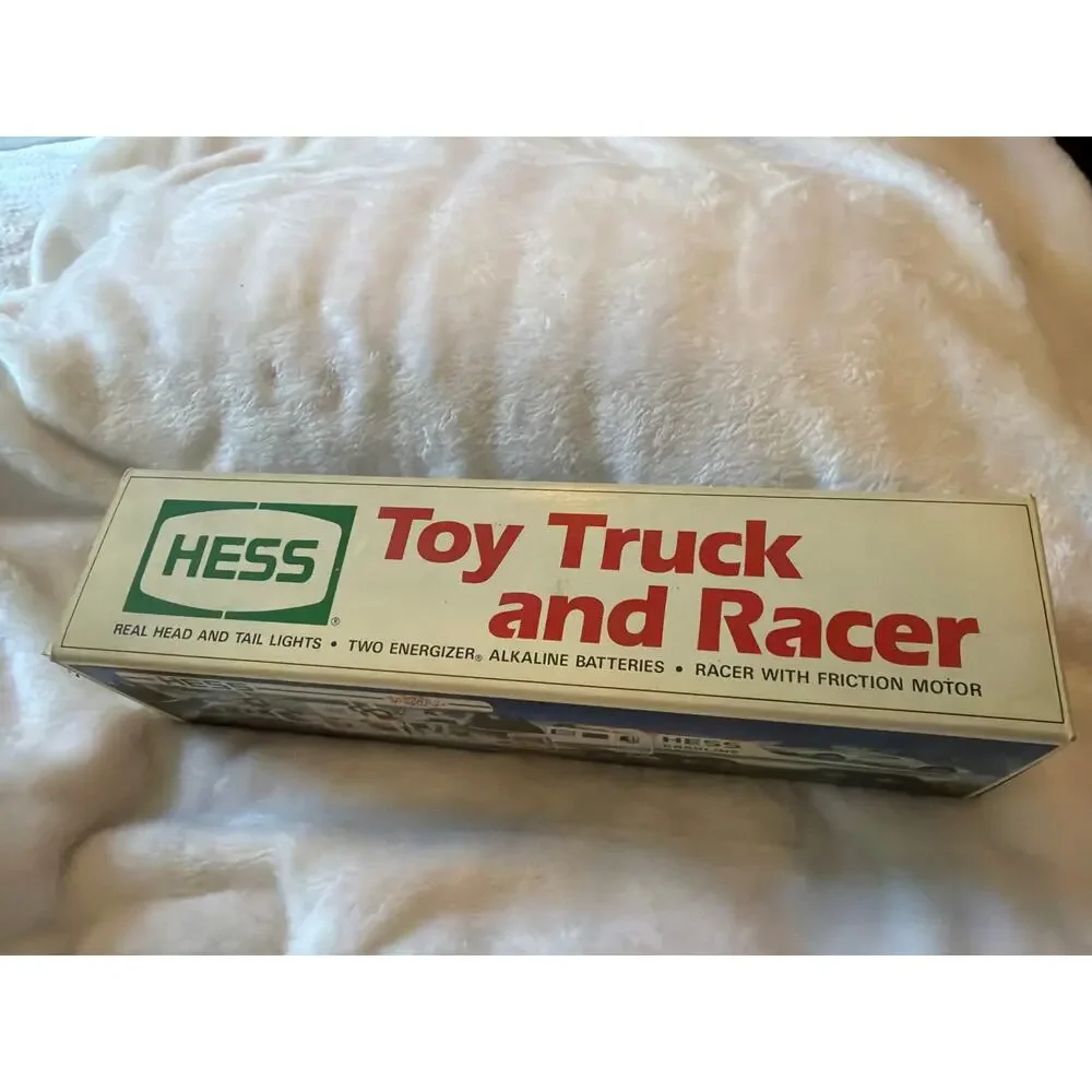 Vintage 1991 HESS Toy Truck & Friction Racer Car w/ Original Box Set
